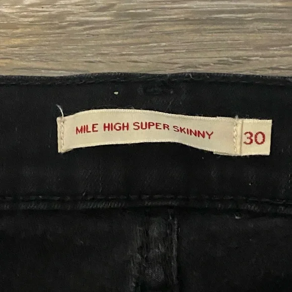 Levi’s 30 Black Mile High Super Skinny Jeans - Picture 5 of 13